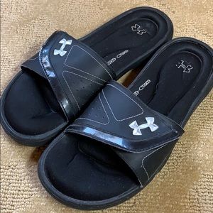 Black Under Armour Slides with Memory Foam